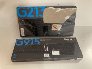 2 X ASSORTED LOGITECH KEYBOARDS TO INCLUDE G915