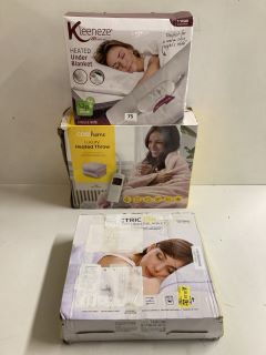 3 X ASSORTED ELECTRIC BLANKETS TO INCLUDE KLEENEZE