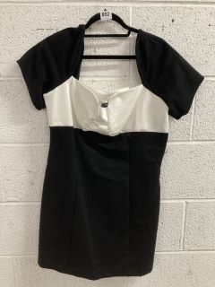 WOMEN'S DESIGNER DRESS IN BLACK/WHITE - SIZE L - RRP £120