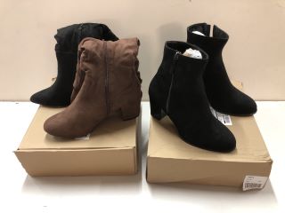 2 X SHOES INC ANKLE BOOTS (UK SIZE 7) (INCOMPLETE)