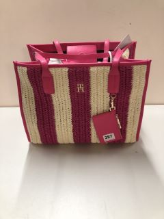 TOMMY HILFIGER PINK AND CREAM BAG