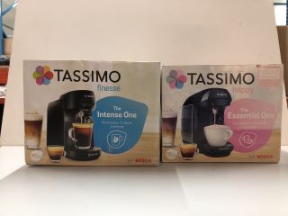 2 X BOSCH TASSIMO COFFEE MACHINES, HAPPY AND FINESSE