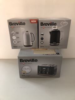 3 X ITEMS INC BREVILLE KETTLES AND A TWO SLICE TOASTER