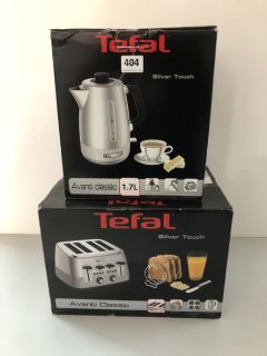 TEFAL SILVER TOUCH KETTLE AND A FOUR SLICE TOASTER