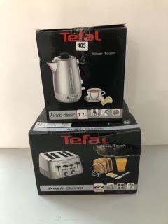 TEFAL SILVER TOUCH KETTLE AND A FOUR SLICE TOASTER