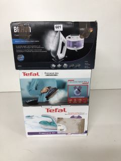2 X STEAM IRONS, BRAUN AND TEFAL