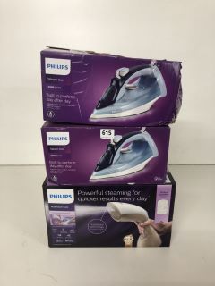 2 X PHILIPS STEAM IRONS AND A STYLETOUCH PURE STEAMER