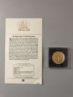 GOLD PLATED KING GEORGE VI PENNY