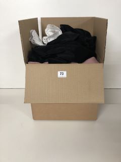 A BOX OF ASSORTED CLOTHING TO INCLUDE ELLESSE HOODIE SIZE 10