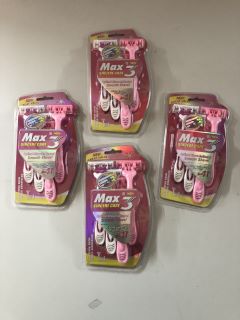 4 X MAX 3 RAZORS WITH REPLACEMENT BLADES (18+, ID MAY BE REQUIRED)