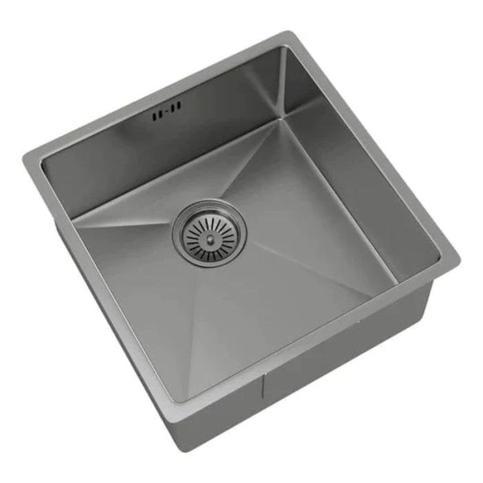 BRUSHED STEEL SINGLE BOWL INSET/UNDERMOUNT KITCHEN SINK 540 X 440 X 205MM RRP £360