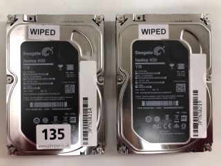2 X ASSORTED ITEMS TO INCLUDE SEAGATE HDD 1TB 3.5".  [JPTN38214, JPTN38219]