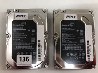 2 X ASSORTED ITEMS TO INCLUDE SEAGATE HDD 1TB 3.5".  [JPTN38212, JPTN38221]