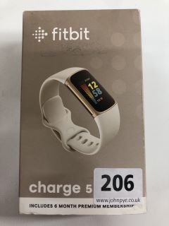 FITBIT CHARGE 5 FITNESS + HEALTH TRACKER IN LUNAR WHITE: MODEL NO FB421 (WITH BOX)  [JPTN38206]
