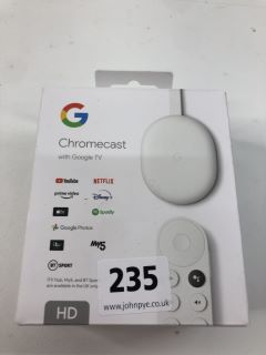 GOOGLE CHROMECAST STREAMING DEVICE IN WHITE. (WITH BOX & ACCESSORIES)  [JPTN38448]