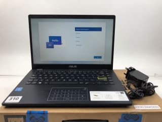 ASUS E410M 128GB LAPTOP IN BLUE. (WITH BOX & CHARGER) (TOUCHPAD FAULT). INTEL N0420, 4GB RAM,   [JPTN38666]