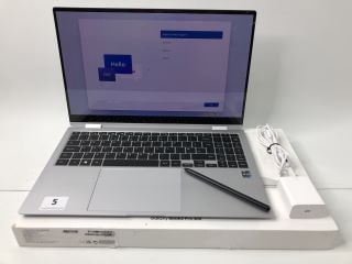 SAMSUNG BOOK2 PRO 360 512GB LAPTOP IN SILVER. (WITH BOX & CHARGE UNIT). INTEL CORE  I7-1260P, 16GB RAM,   [JPTN38388]