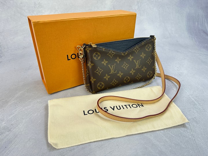 Louis Vuitton Pallas Clutch Chain Crossbody Bag Monogram Marine Blue, With Box, Dustbag And Purchase Receipt Dated 16/01/2019  - Dimensions Approximately 21x14x4cm (VAT ONLY PAYABLE ON BUYERS PREMIUM
