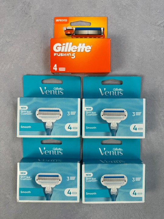 7x Gillette Replacement Razor Blades Inc Fussion5 (VAT ONLY PAYABLE ON BUYERS PREMIUM) (18+ ID REQUIRED)