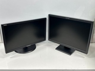 2X LENOVO 22"LCD PC MONITORS IN BLACK (UNIT ONLY) [JPTM114010]