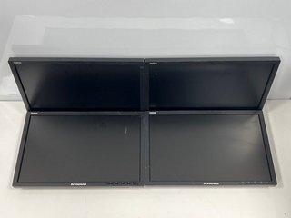 X4 LENOVO 19" LCD MONITORS IN BLACK: MODEL NO LT1953WA-1453-HB1 (UNITS ONLY, V1R8855,V1R8853,V1R8861) [JPTM113865]