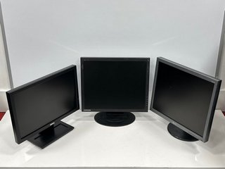 3X MIXED BRANDED PC MONITORS IN BLACK (UNITS ONLY) [JPTM112043]