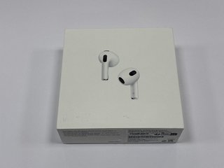 APPLE AIRPODS (3RD GENERATION) EARBUDS IN WHITE: MODEL NO A2565 A2564 A2897 (WITH BOX & CHARGER CABLE) [JPTM113918]