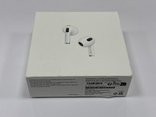 APPLE AIRPODS (3RD GENERATION) EARBUDS IN WHITE: MODEL NO A2565 A2564 A2897 (WITH BOX & CHARGER CABLE) [JPTM113987]