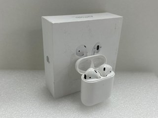 APPLE AIRPODS (2ND GENERATION) WITH WIRELESS CHARGING CASE EARBUDS: MODEL NO A2032 A2031 A1938 (WITH BOX & CHARGER CABLE) [JPTM113009]