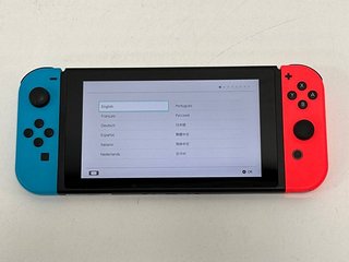 NINTENDO SWITCH 32GB GAMES CONSOLE IN NEON BLUE & NEON RED: MODEL NO HAC-001(-01, BOXED WITH ALL ACCESSORIES) [JPTM113734]