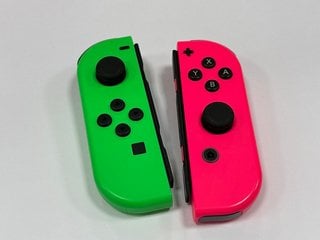 NINTENDO SWITCH JOY-CON PAIR GAMES CONSOLE ACCESSORIES (ORIGINAL RRP - £58.99) IN NEON GREEN / NEON PINK: MODEL NO HAC-015 HAC-016 (WITH WRIST STRAPS) [JPTM113823]