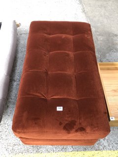 LOAF.COM EASY GLIDER FOOTSTOOL IN STICKY TOFFEE CLEVER VELVET RRP - £745: LOCATION - B6