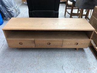 HOLCOT MEDIA UNIT WITH 3 DRAWER IN OAK RRP £499: LOCATION - D3