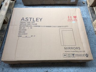 ASTLEY KEEL CHAMPAGNE SILVER MIRROR CORNER FRAME - TOP RIGHT/BOTTOM LEFT - MODEL 7055 - RRP £136.99: LOCATION - D3