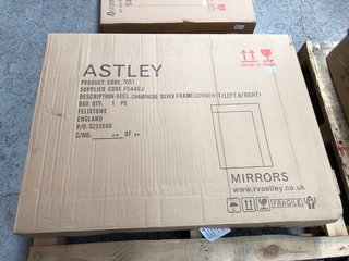 ASTLEY KEEL CHAMPAGNE SILVER MIRROR CORNER FRAME - TOP LEFT/BOTTOM RIGHT - MODEL 7051 - RRP £136.99: LOCATION - D3
