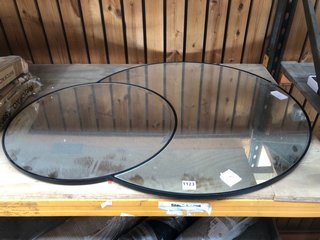 LARGE 2 SECTION CIRCULAR MIRROR WITH BLACK FRAME: LOCATION - DR