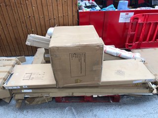 PALLET OF ASSORTED INCOMPLETE FURNITURE TO INCLUDE TRIPLO RECTANGULAR DINING TABLE CHAIRS: LOCATION - C1 (KERBSIDE PALLET DELIVERY)