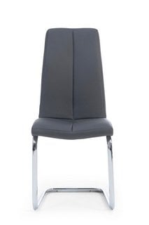 GIANNI GREY FAUX LEATHER HOOP LEG DINING CHAIR - PAIRS - RRP £260: LOCATION - A4