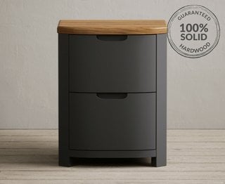 BRADWELL/BRAHMS CHARCOAL 2 DRAWER BEDSIDE CHEST - RRP £259: LOCATION - A4