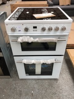 HISENSE 60CM ELECTRIC COOKER WITH CERAMIC HOB: MODEL HSNHDE3211BWUK - RRP £369: LOCATION - C5