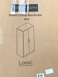 CLASSIC VIDA DESIGNS RIANO 2 DOOR WARDROBE - GREY: LOCATION - C6