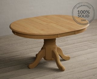 HERTFORD/WHATLEY 100CM EXT ROUND PEDESTAL TABLE OAK - RRP £879: LOCATION - A5 (KERBSIDE PALLET DELIVERY)