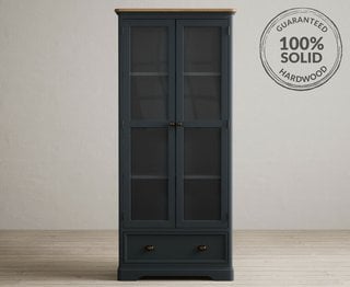 BRIDSTOW/ASHTON BLUE GLAZED DISPLAY CABINET - RRP £759: LOCATION - A4