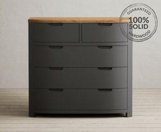 BRADWELL/BRAHMS CHARCOAL 2 OVER 3 CHEST OF DRAWERS - RRP £619: LOCATION - A5