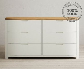 BRADWELL/BRAHMS SIGNAL WHITE 6 DRAWER WIDE CHEST OF DRAWERS - RRP £759: LOCATION - A5