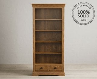 BURFORD RUSTIC SOLID OAK TALL BOOKCASE - RRP £429: LOCATION - A4