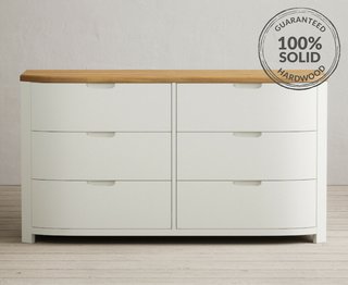 BRADWELL/BRAHMS SIGNAL WHITE 6 DRAWER WIDE CHEST OF DRAWERS - RRP £759: LOCATION - A6