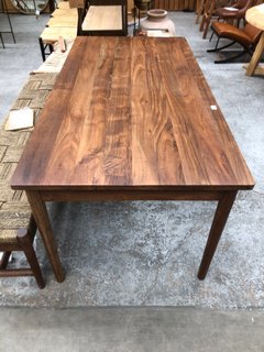 NKUKU ANBU ACACIA SMALL DINING TABLE IN WASHED WALNUT RRP - £895: LOCATION - A7
