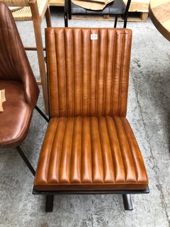 NKUKU NARWANA RIBBED LEATHER LOUNGER IN AGED LEATHER & IRON RRP - £695: LOCATION - A7