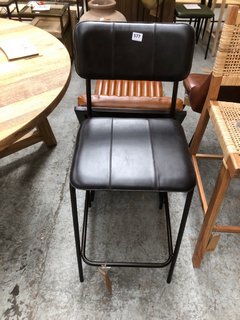 NKUKU UKARI COUNTER CHAIR IN AGED BLACK RRP - £325: LOCATION - A7